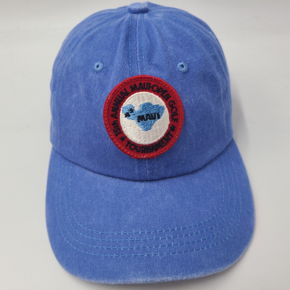 Maui Open Hat Strapback Lift Down Blue Red White 15th Annual Golf Tournament Men